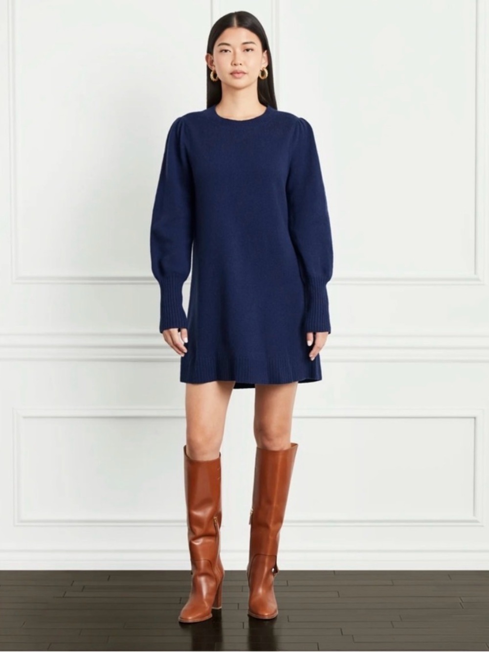Hill House NEW The Sylvie Marino Wool Sweater Dress in Navy Blue, Size XS